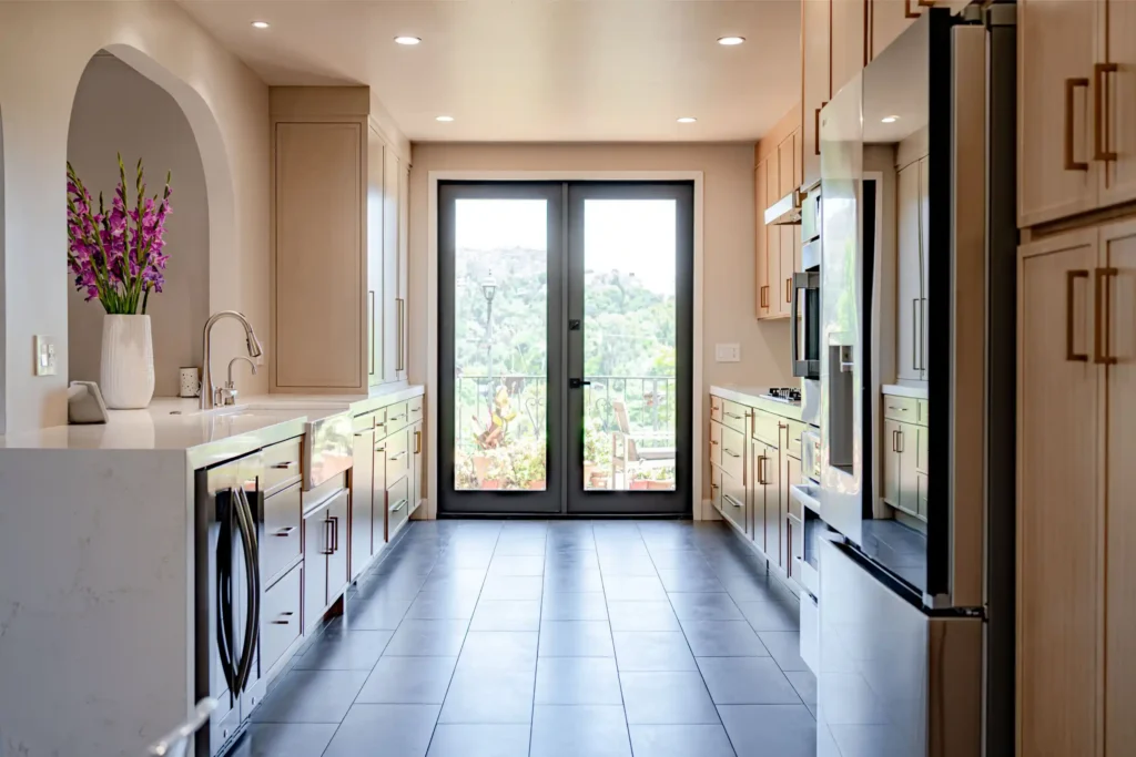 Kitchen and Junior ADU remodel in Hollywood, with natural oak cabinetry and a quartz waterfall island — photo 20 of 20